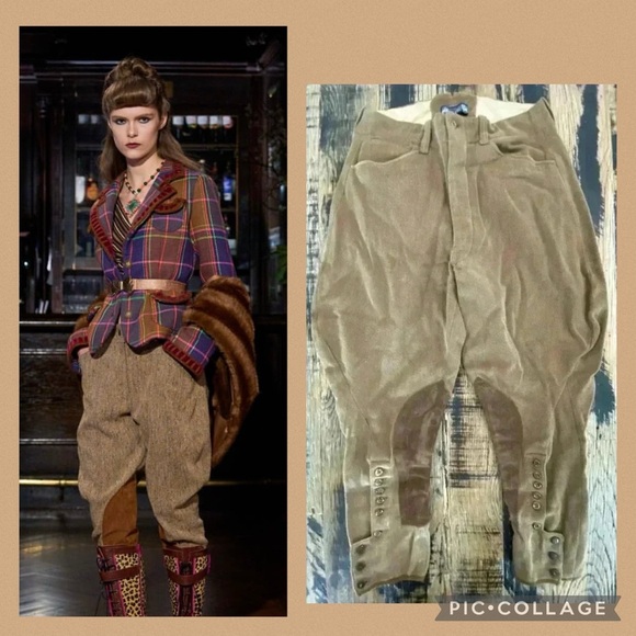Vintage 40s Real Sports Equestrian Riding Jodhpurs Wool & Leather Pants …